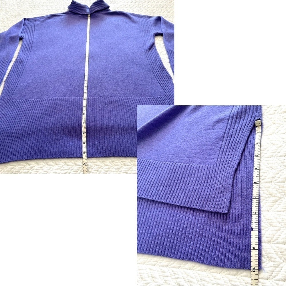 Diane Von Furstenberg High Neck Wool/Cashmere Lavender Tunic Sweater Size XS - Picture 11 of 14